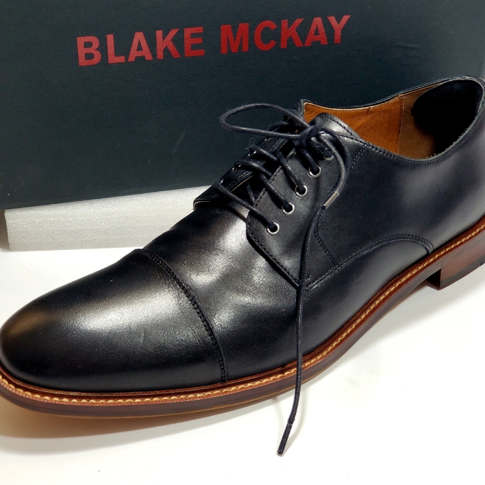 Blake McKay Clark T9 Cap Toe Oxford Black Leather Dress Career Shoe Men Size 13 - Picture 1 of 16